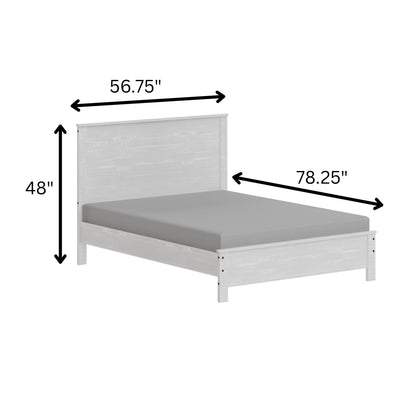 Albany - Full Bed Frame With Headboard, Modern Rustic Design - White