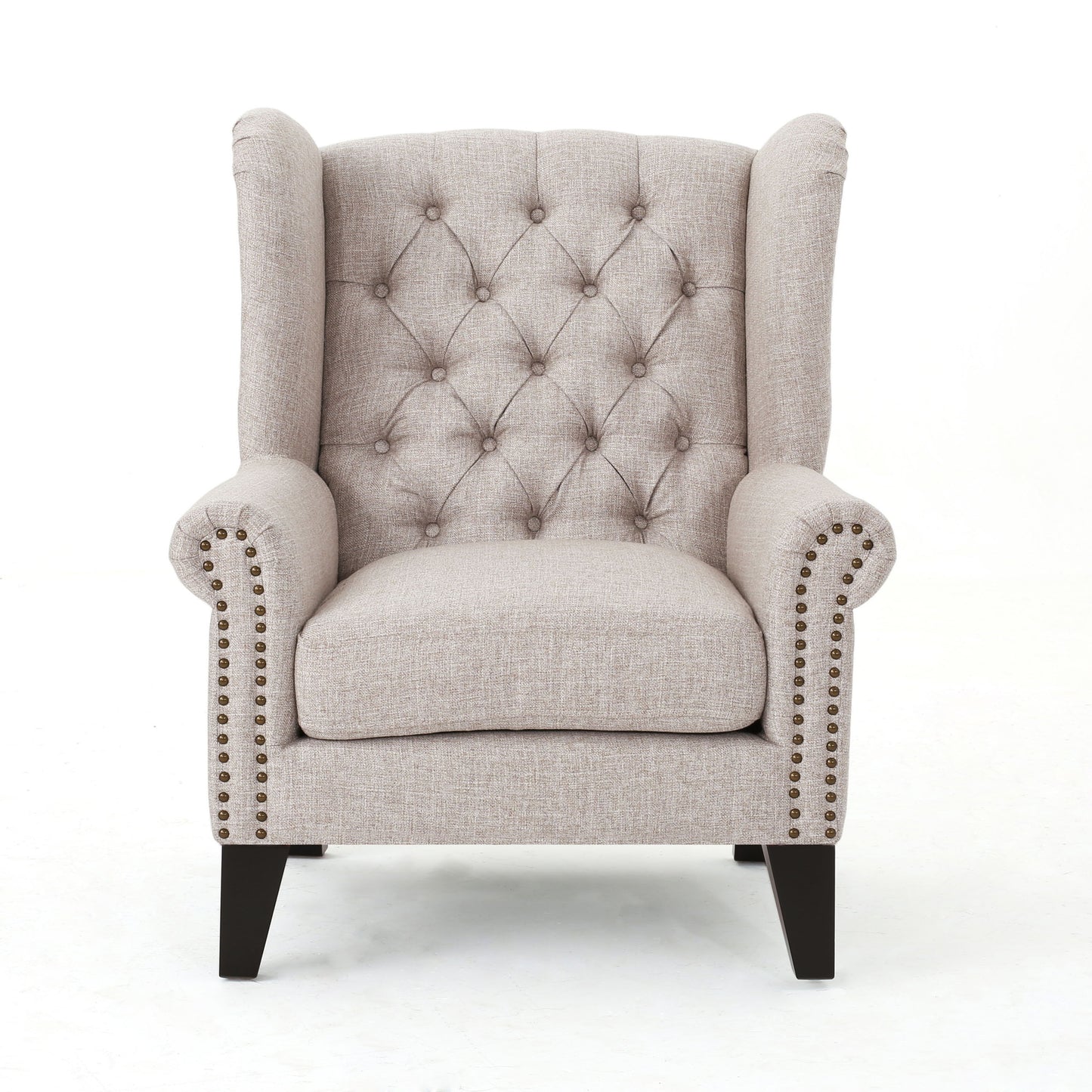 Upholstered Accent Chair, Mid Century Modern Arm Chair, Reading Chair For Living Room, Bedroom - Beige