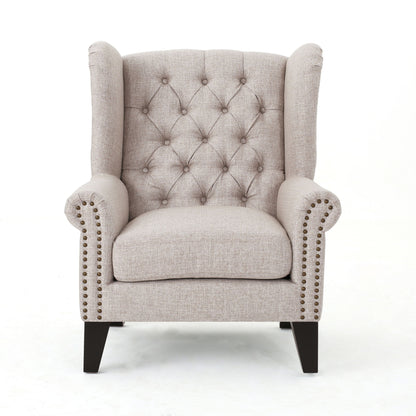 Upholstered Accent Chair, Mid Century Modern Arm Chair, Reading Chair For Living Room, Bedroom - Beige