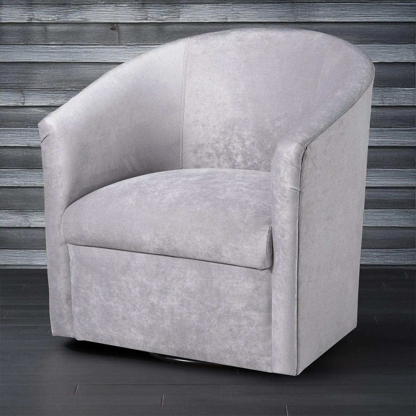 Eden - Swivel Chair With Microfiber Upholstery And Hardwood Frame - Silver