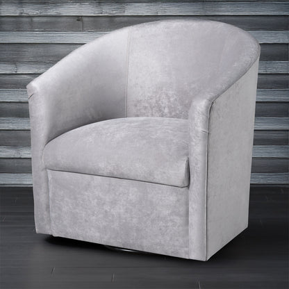 Eden - Swivel Chair With Microfiber Upholstery And Hardwood Frame - Silver