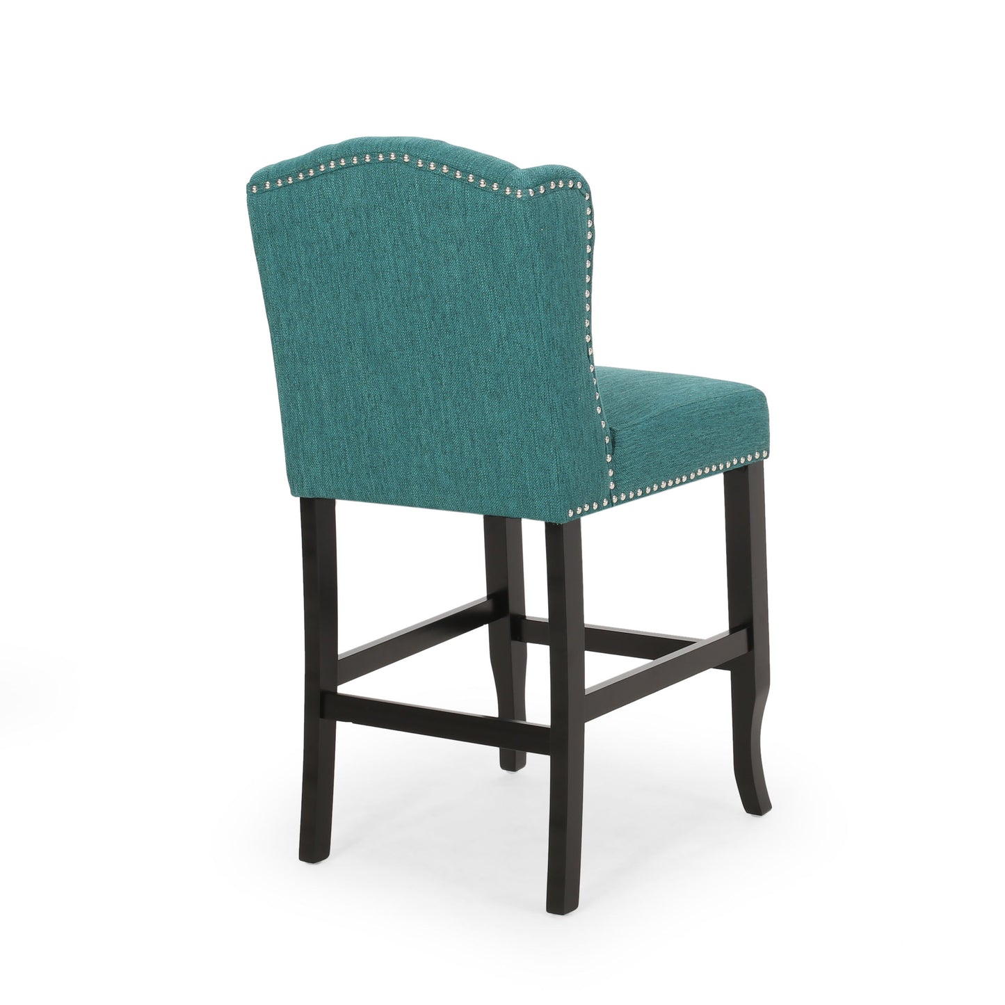 Solara - Fabric Tufted Counter Stool With Nailhead Accents (Set of 2) - Teal