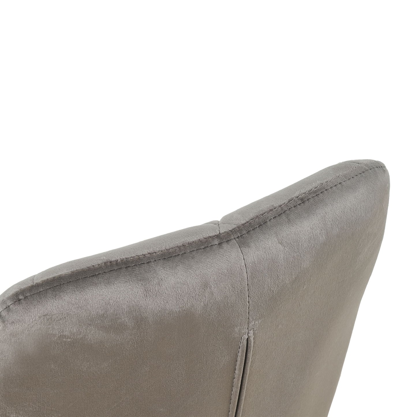 Modern Velvet Fabric Dining Chair With Chrome Legs, Soft And Comfortable, Lift Adjustment, Space Saving - Gray