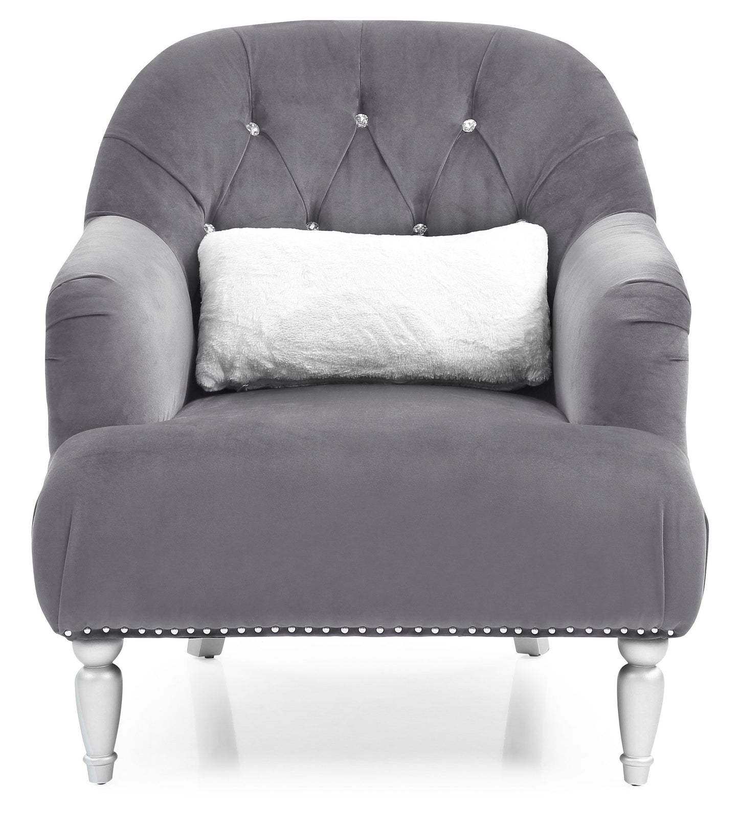 Elegant Traditional Armchair - Gray