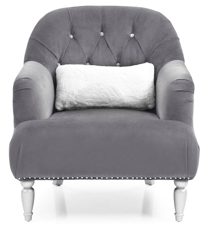 Elegant Traditional Armchair - Gray