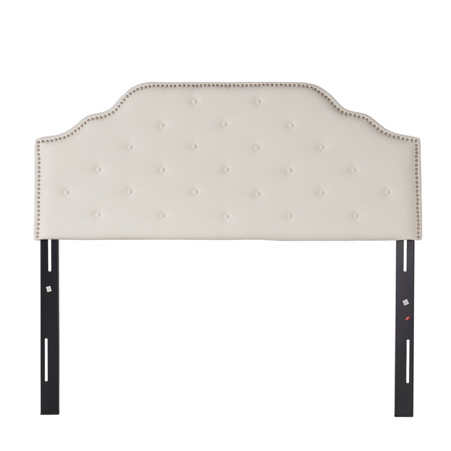 Charismatic - Queen & Full Size Headboard With Button Tufting And Nailhead Trim - Ivory
