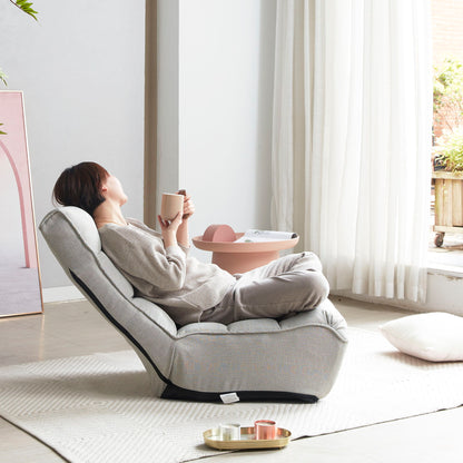 Single Sofa Reclining Japanese Chair Lazy Sofa Tatami Balcony Adjustable Chair - Gray