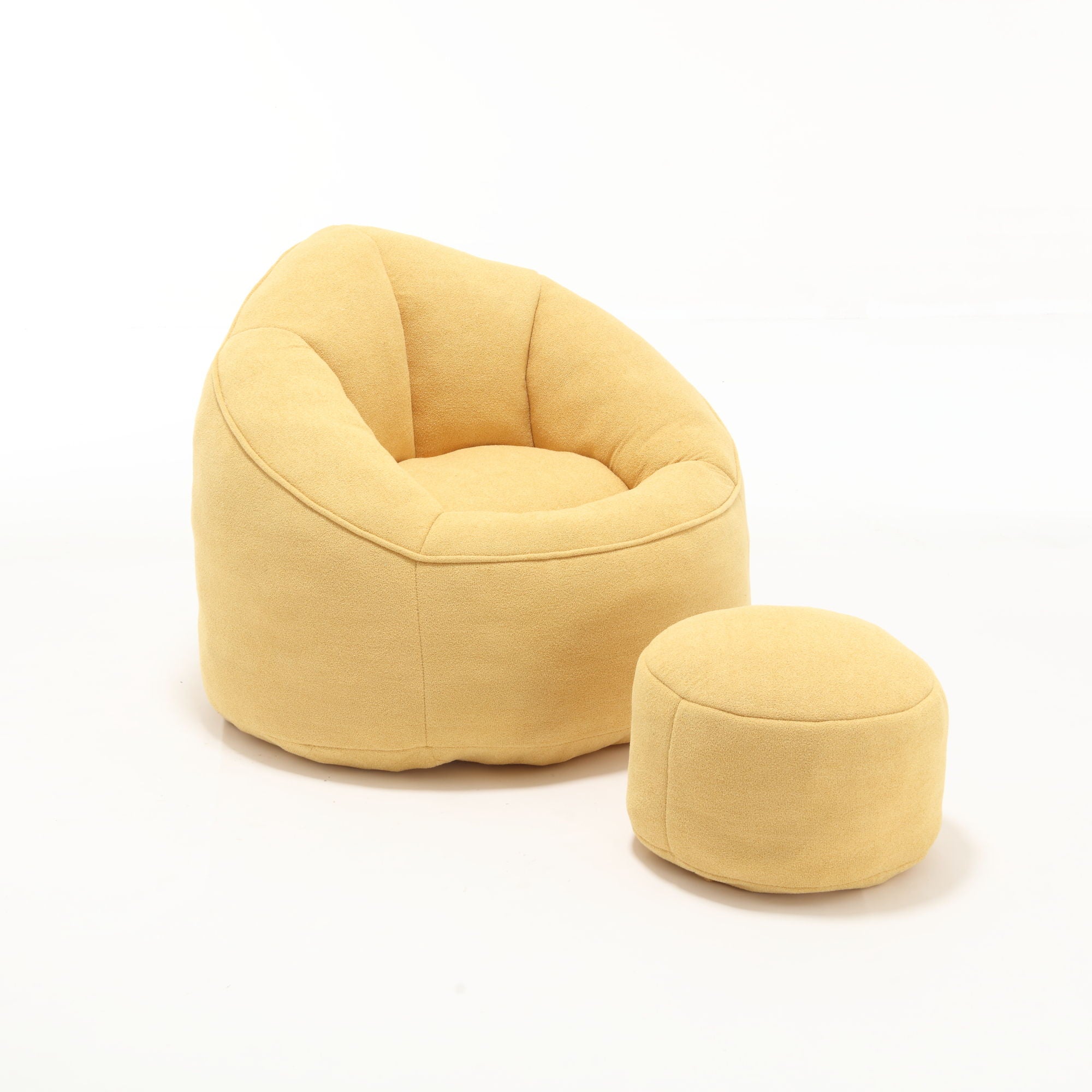 Bedding Bean Bag Sofa Chair High Pressure Foam Bean Bag Chair Adult Material With Padded Foam Padding Compressed Bean Bag With Footrest - Yellow