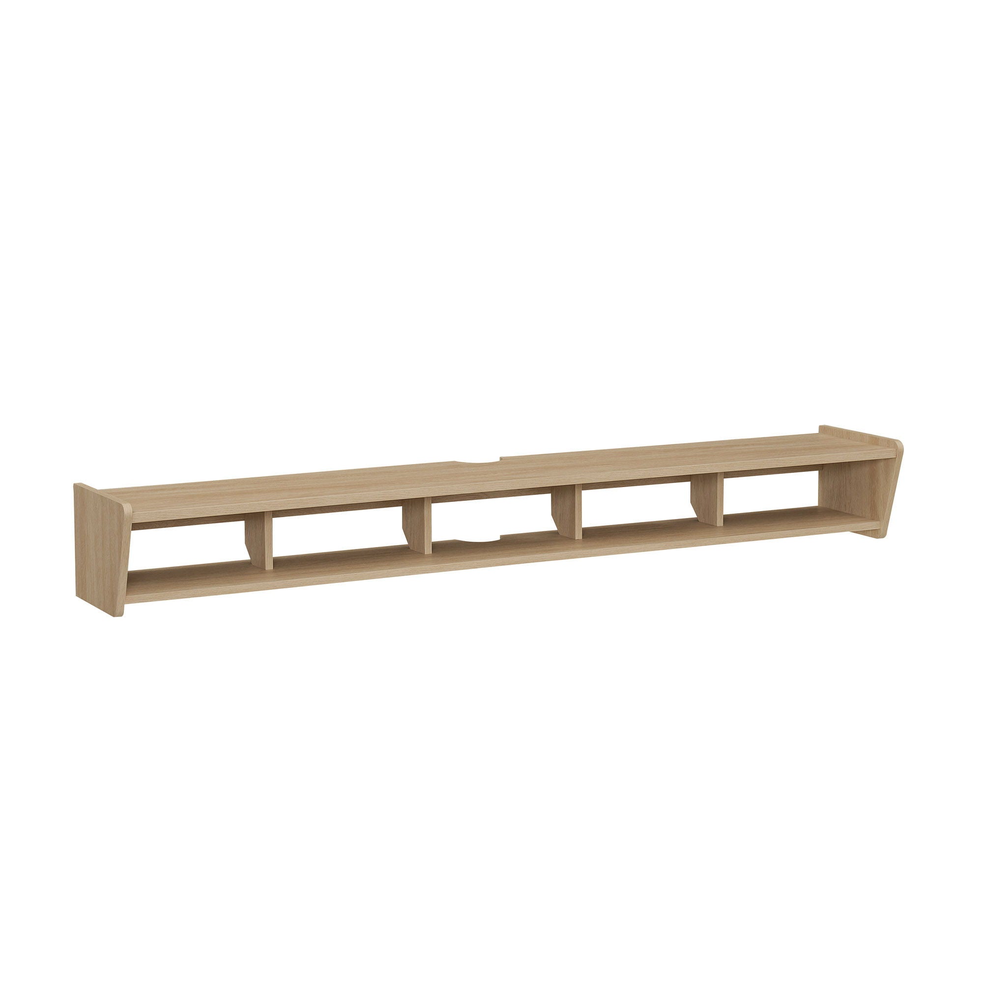 Modern Wall-Mounted Floating TV Stand - Coastal Oak