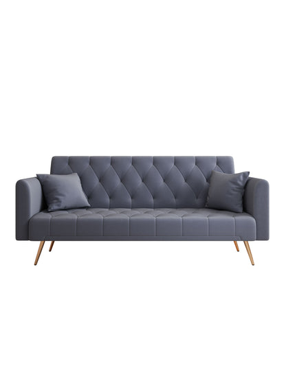 Convertible Double Folding Living Room Sofa Bed - Gray