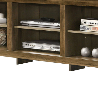 Benito - TV Stand With Open Shelves And Cable Management - Knotty Oak