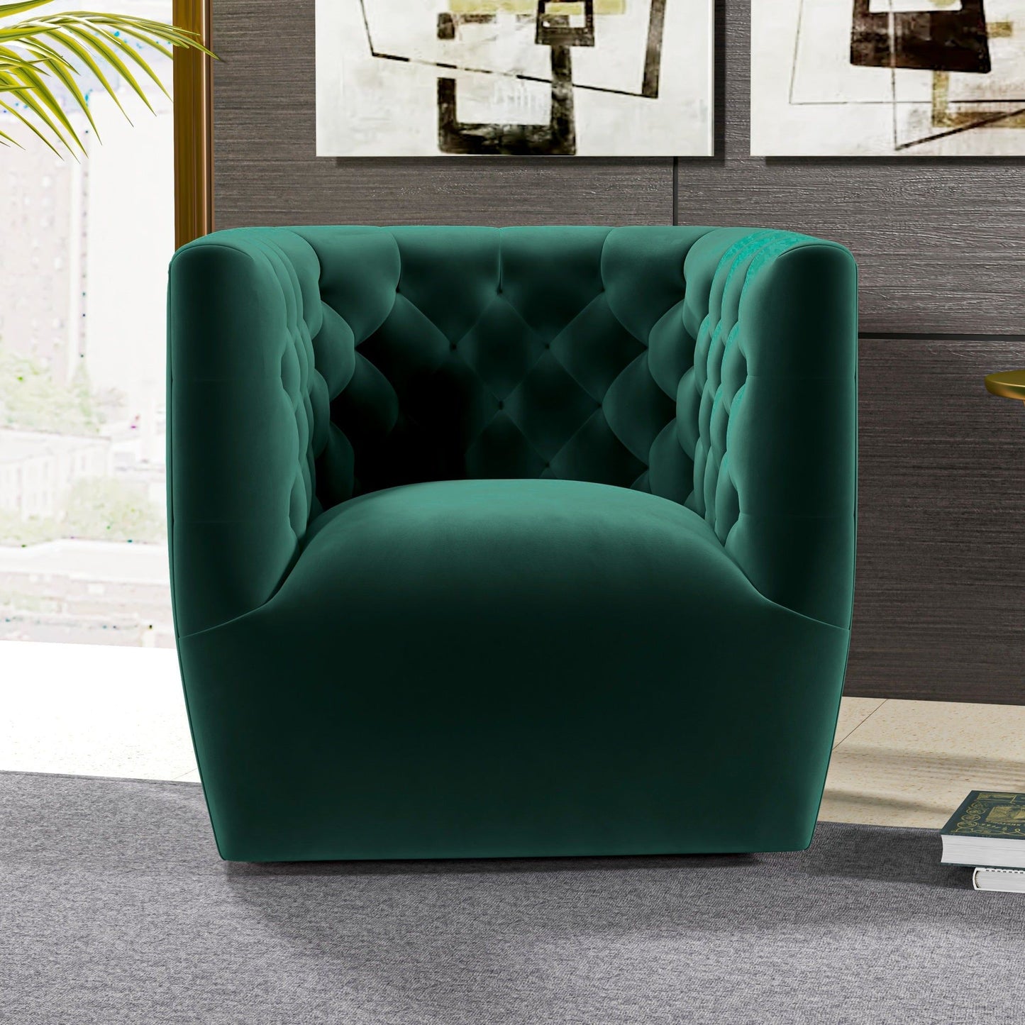 Delaney - Swivel Stylish Chair - Green