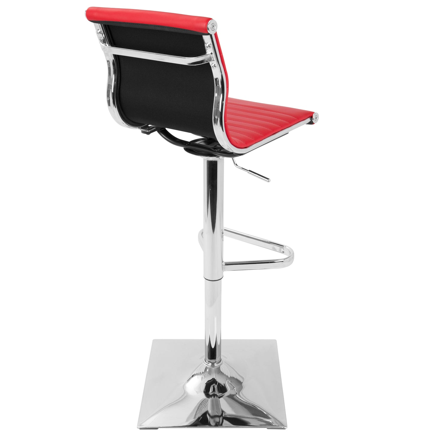 Masters - Contemporary Adjustable Barstool With Swivel - Red