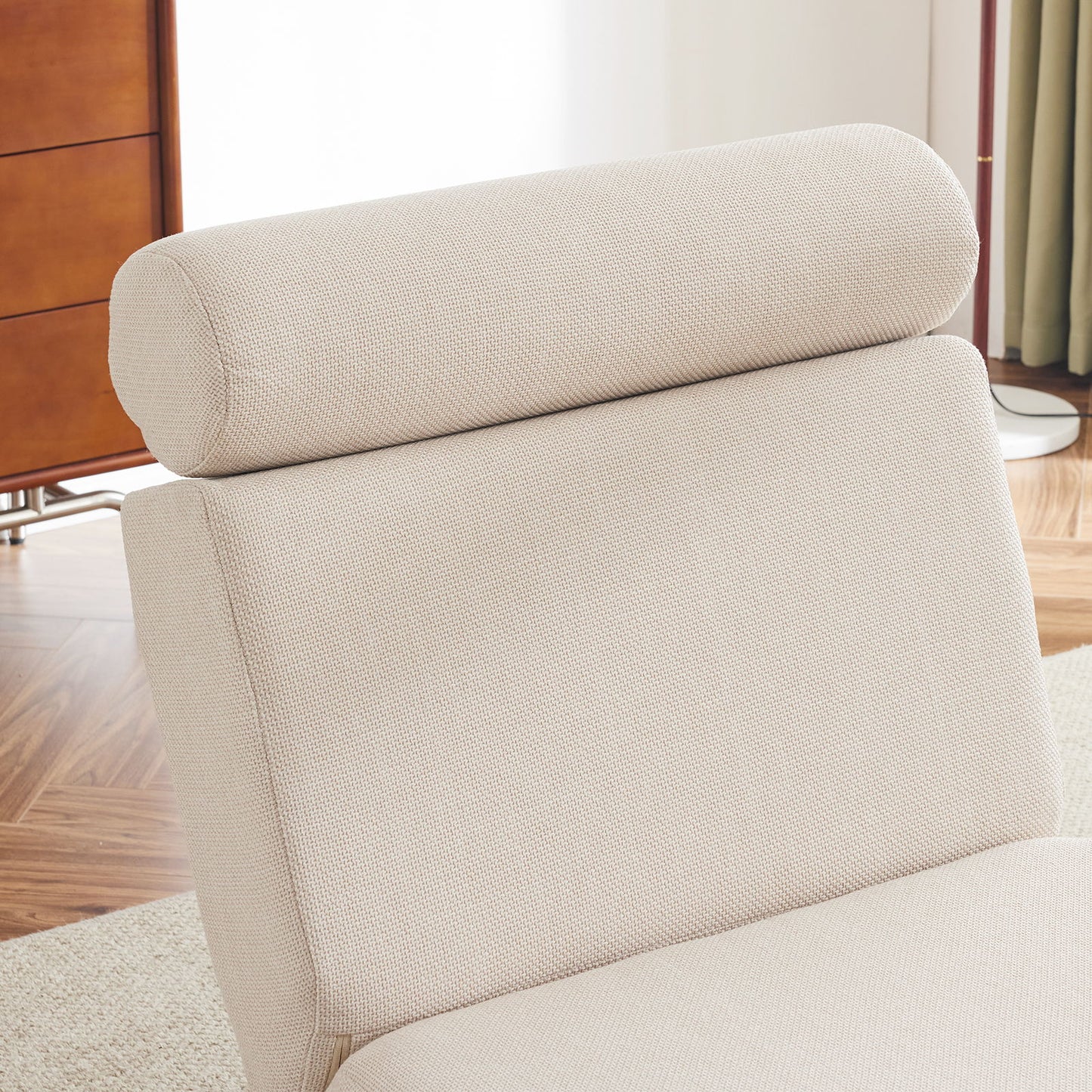 Single Sofa Chair Foldable Single Sofa Bed With Pillow, Portable Foldable Sofa Bed, Leisure Sofa Chair, Easy To Store, Made Of Breathable And Wearable Linen - Cream White