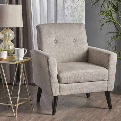 Devotion - Upholstered Club Chair With Birch Wood Legs - Beige