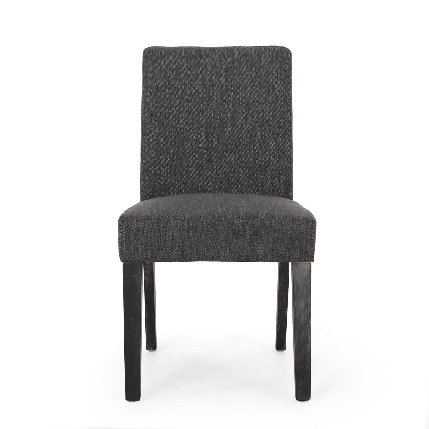 Contemporary Fabric Dining Chair With Upholstered Seating And Tapered Legs - Charcoal