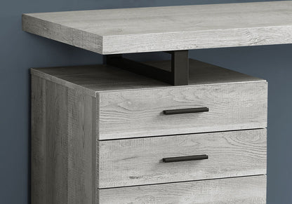 Computer Desk For Home Office, Laptop, Left, Right Set - Up, Storage Drawers - Gray