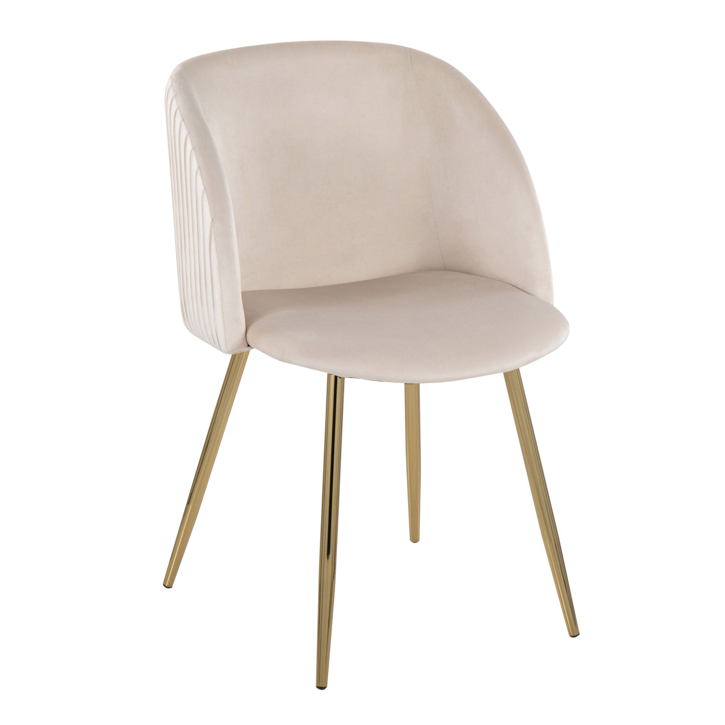 Fran - Pleated Contemporary Chair (Set of 2) - Gold / Pleated White