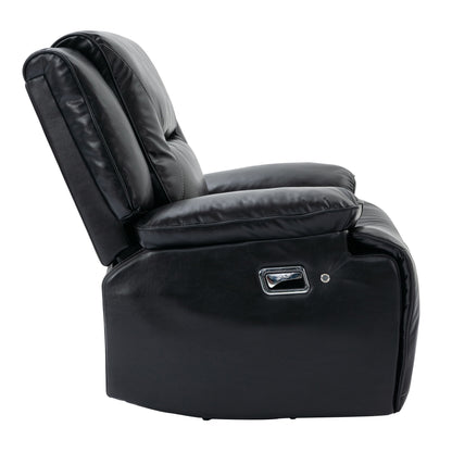 360ÔøΩÔøΩ Swivel And Rocking Home Theater Recliner Manual Recliner Chair With A Led Light Strip For Living Room - Black