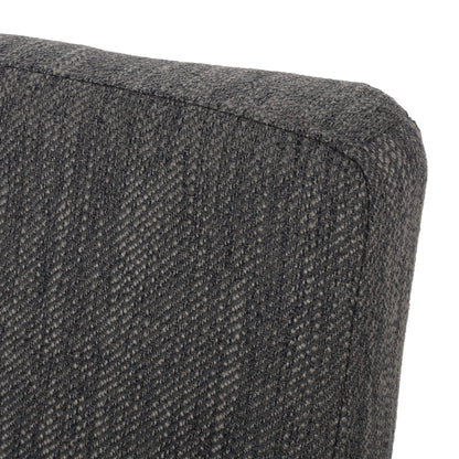 Contemporary Fabric Dining Chair With Upholstered Seating And Tapered Legs - Charcoal