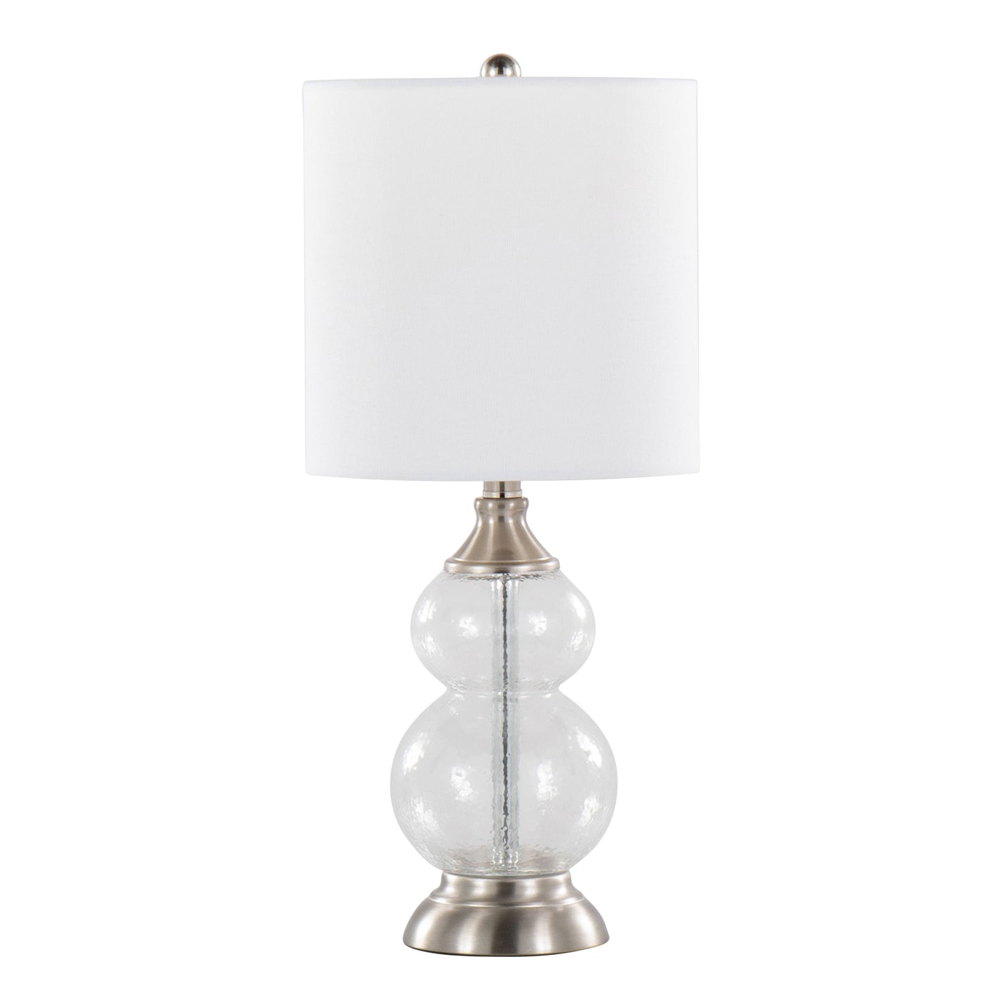 Belle - Contemporary Clear Wrinkle Lamp (Set of 2) - Nickel / White