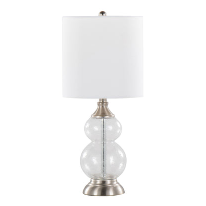 Belle - Contemporary Clear Wrinkle Lamp (Set of 2) - Nickel / White