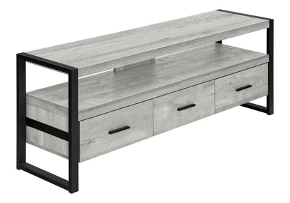 TV Stand, Console, Media Entertainment Center, Storage Drawers, Contemporary & Modern - Gray