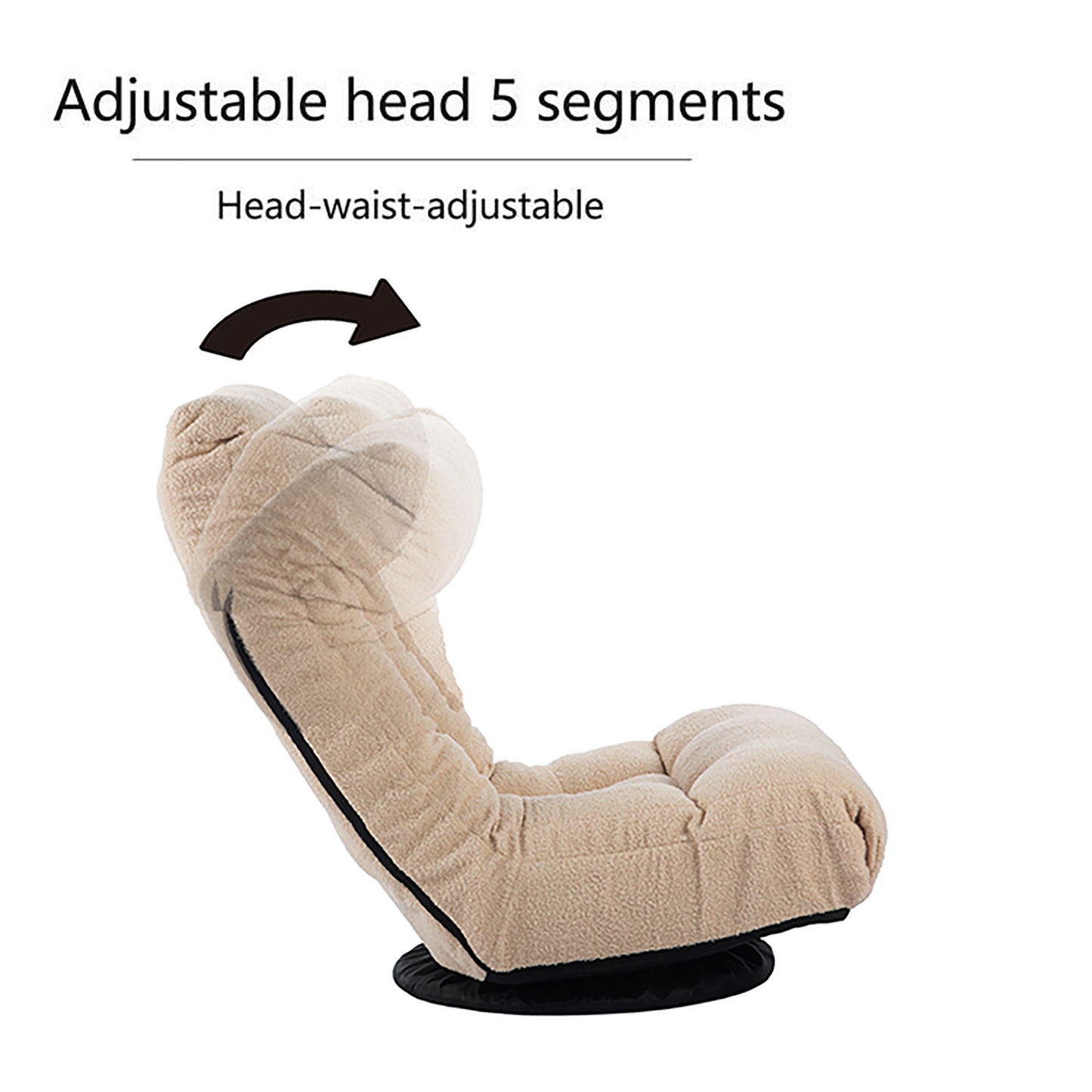 Japanese Style Single Reclining Sofa Chair With Adjustable Features Cotton For Balcony And Leisure - White