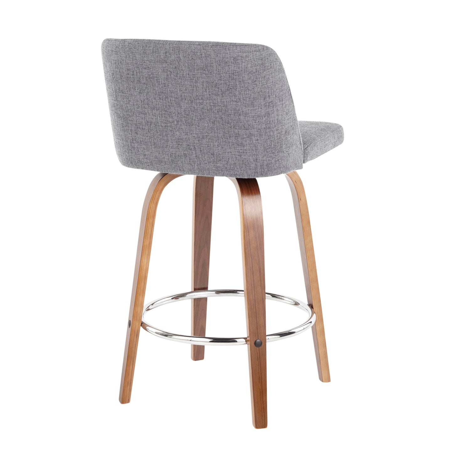 Toriano - Mid-Century Modern, Counter Stool (Set of 2) - Gray / Walnut
