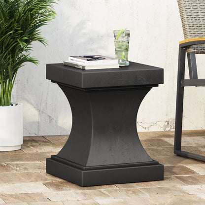 Modern Athena Side Table With Pedestal Design - Black