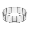 12 Panels Heavy Duty Metal Playpen With Door, Dog Fence Pet Exercise Pen For Outdoor - Black