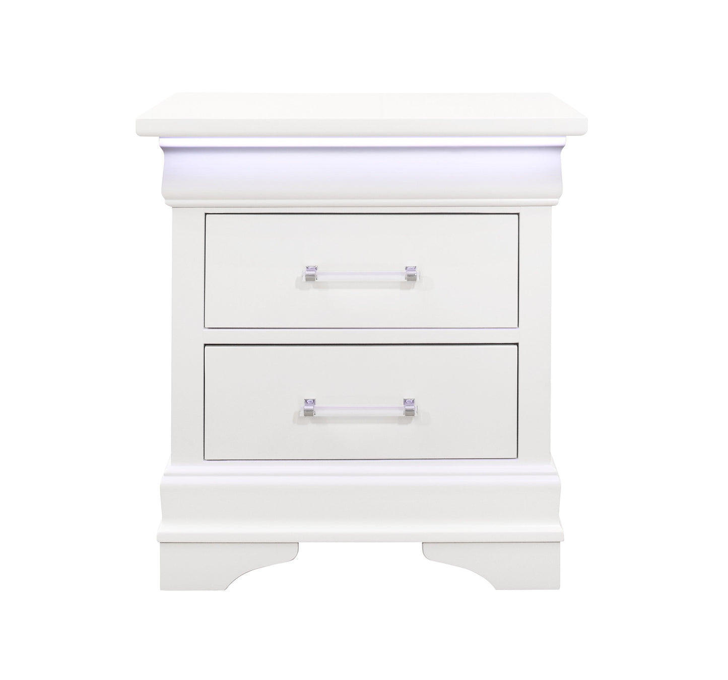Charlston - Nightstand With LED - White