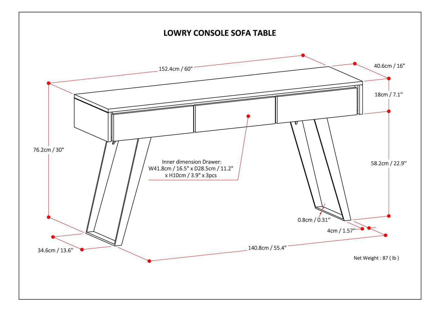 Lowry - Console Sofa Table - Distressed Golden Wheat
