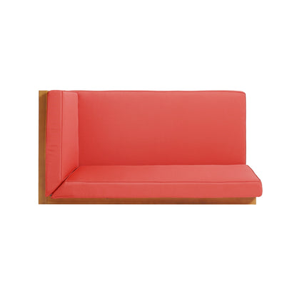 Brava - X Back Corner Bench R With Coffee Table - Red