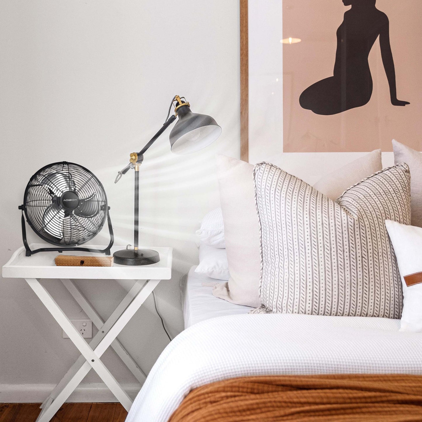 3 Speed High Velocity Industrial Heavy Duty Metal Floor Fan With Tilting Head For Outdoor / Indoor Use - Black