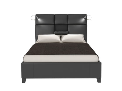 King Music Bed Touch Lighting Bluetooth Sound Beverage Tray - Black