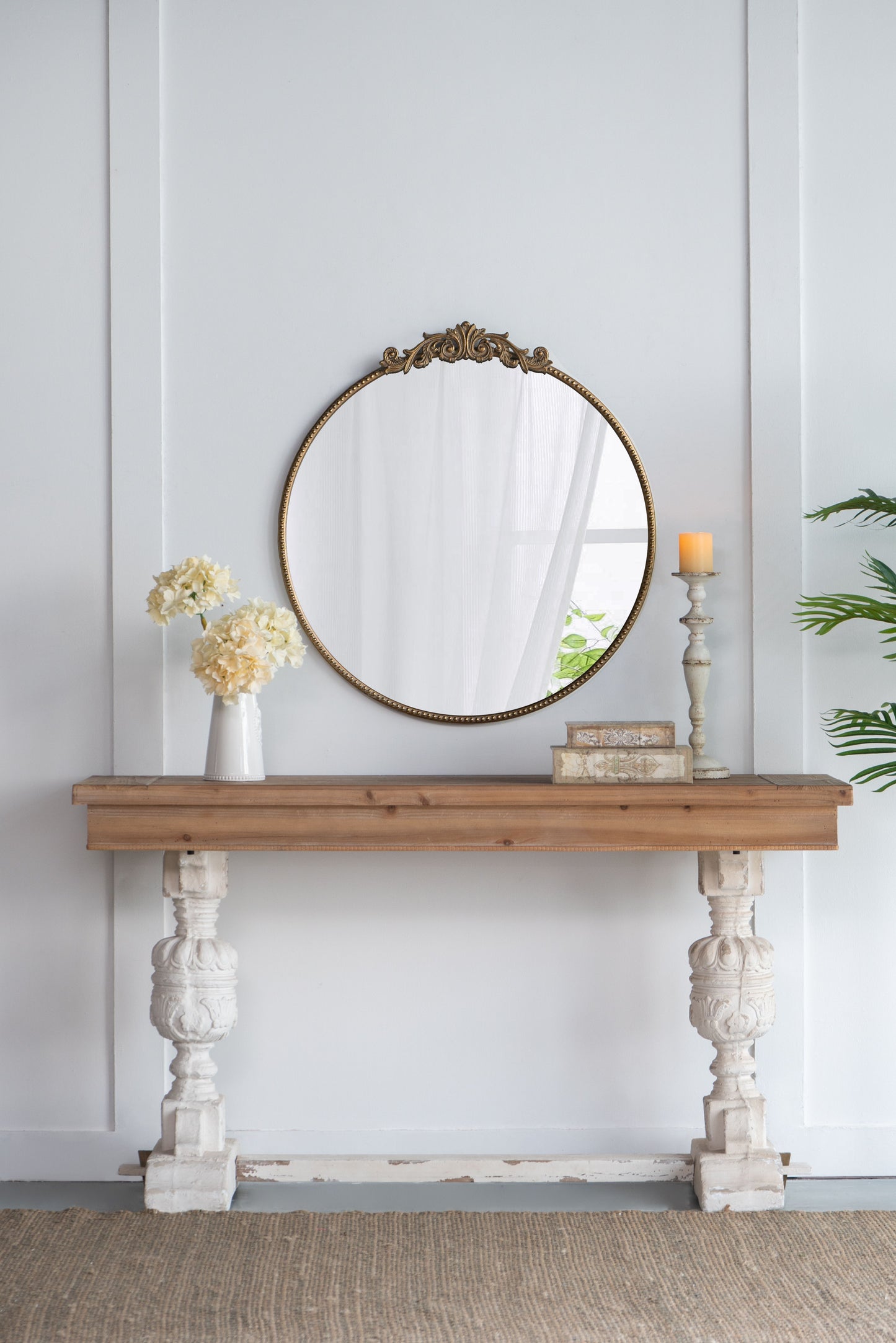 Round Wall Mounted Mirror With Metal Frame For Bathroom Living Room - Gold