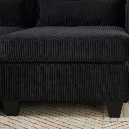 Convertible Chaise Lounge Sofa Chair Bed With USB Ports, Cup Holders & Storage - Black
