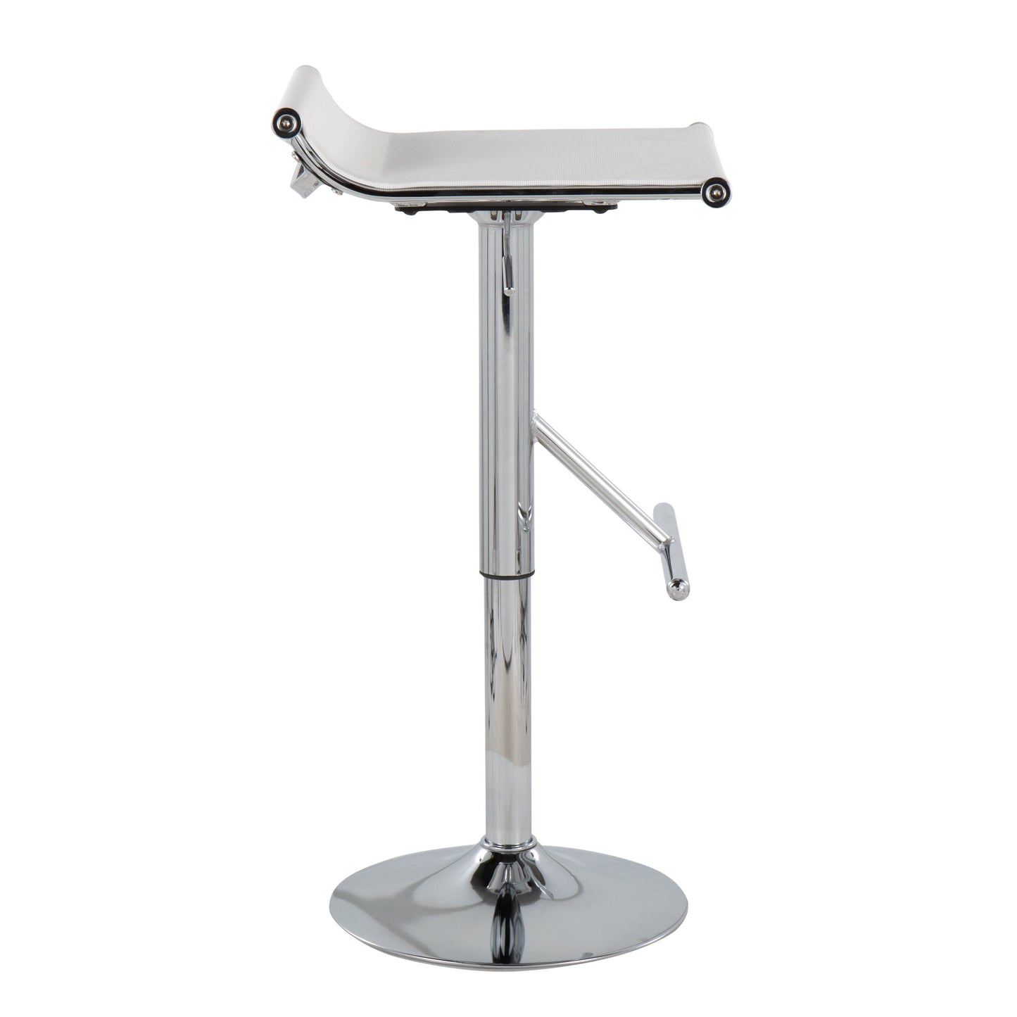Mirage Ale - Contemporary Adjustable Bar Stool - Chrome / White Mesh