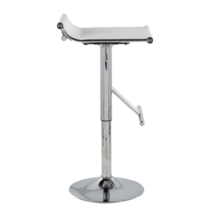 Mirage Ale - Contemporary Adjustable Bar Stool - Chrome / White Mesh