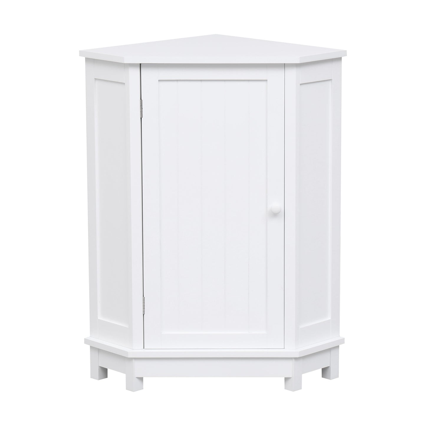 Bathroom Cabinet Triangle Corner Storage Cabinet With Adjustable Shelf Modern Style - White