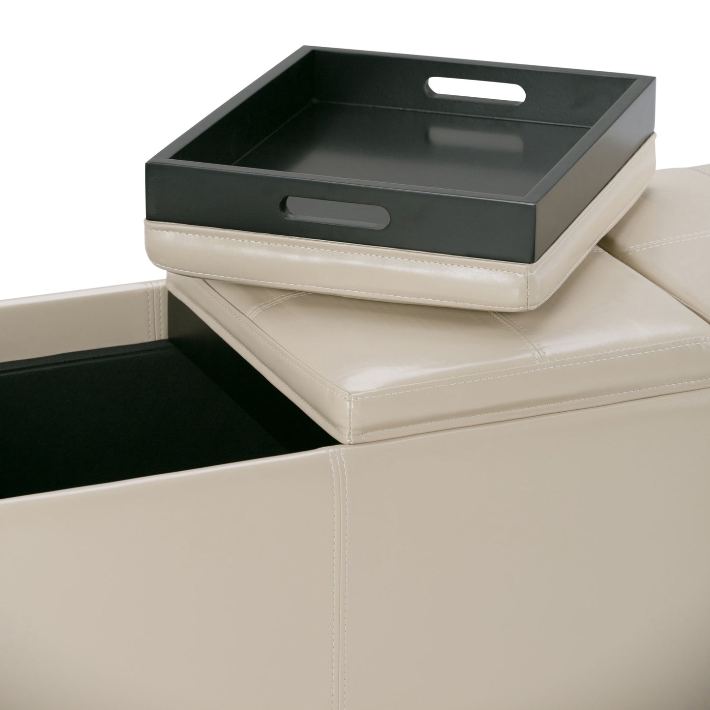 Avalon - Storage Ottoman - Satin Cream