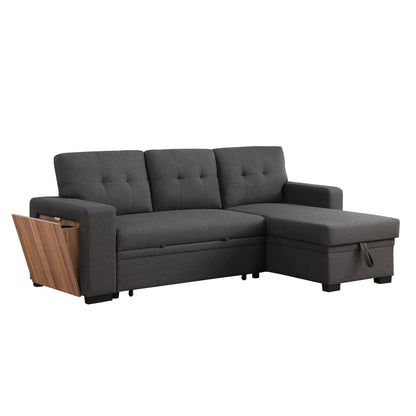 3 Piece Upholstered Sectional - Dark Gray