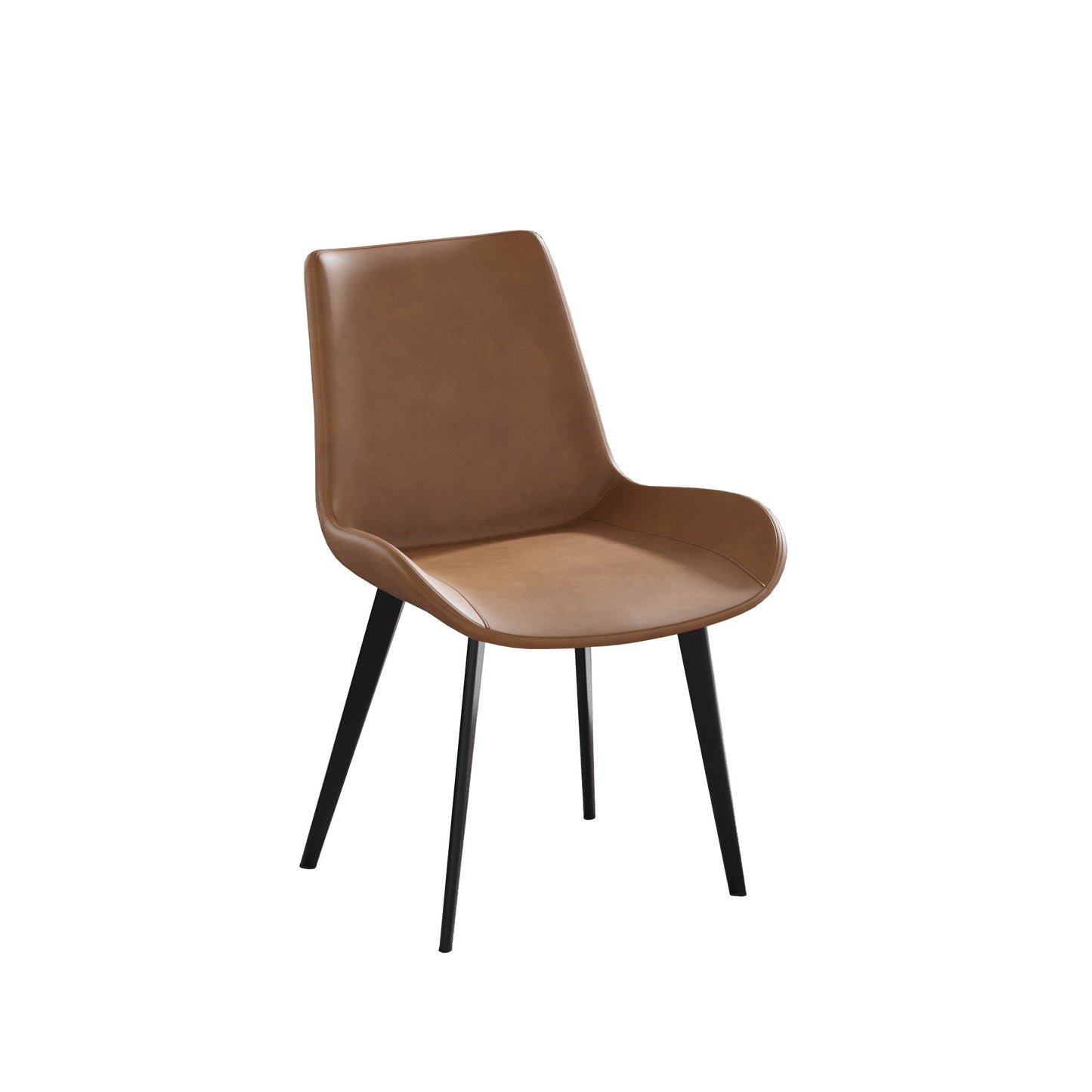 Modern Dining Chair Living Room Metal Leg Dining Chair (Set of 2) - Brown