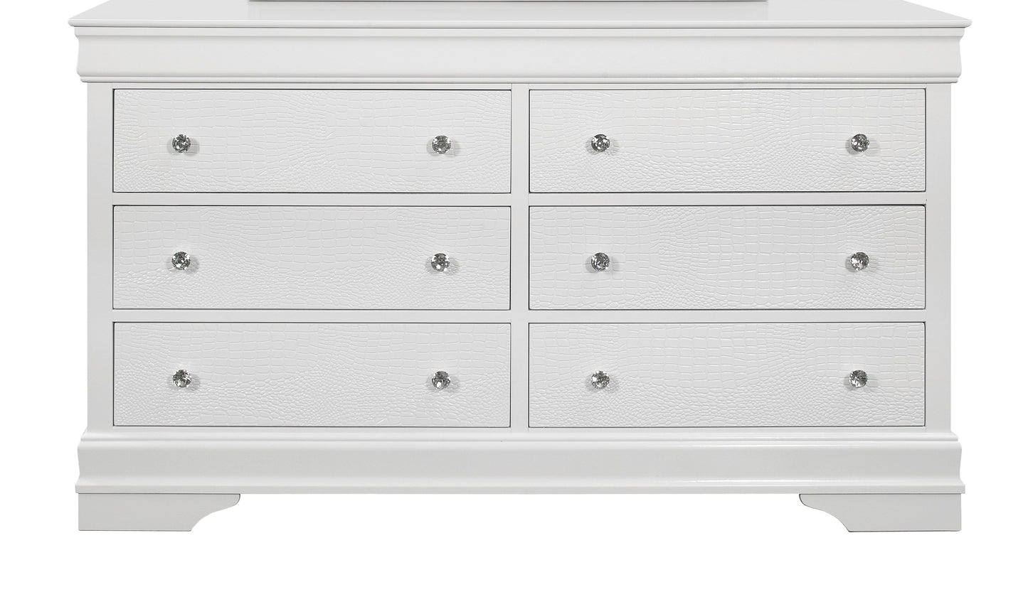 Shaker - Crocodile Metallic Dresser - White