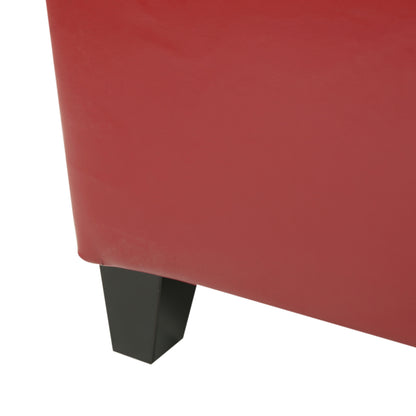 Glouster - Storage Ottoman Leather - Red