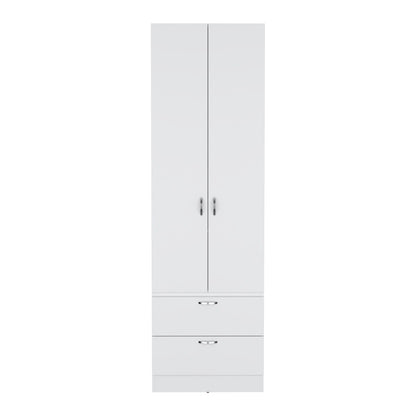 Armoire Wardrove, Hanging Rod, 2 Drawers, 1 Shelf - White