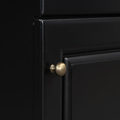 20" Bathroom Vanity With Sink, Freestanding Cabinet With Door Shelf And Adjustable Shelf, And Ceramic Construction - Black
