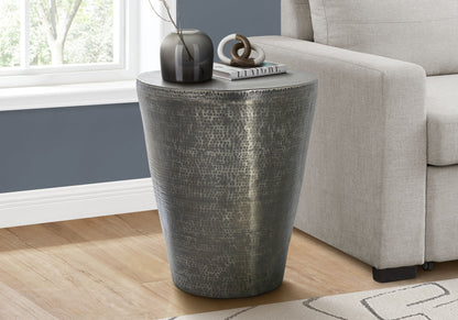 Drum Accent Side Table, Contemporary, Elegant Design - Silver