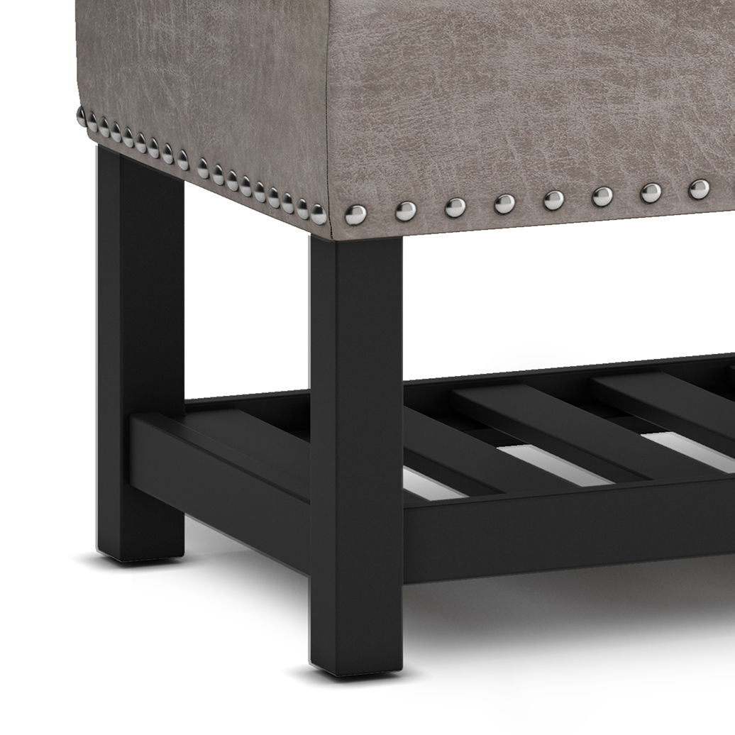 Lomond - Storage Ottoman Bench - Distressed Gray Taupe